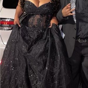 Jovani black bling dress. Size 14W (worn once)